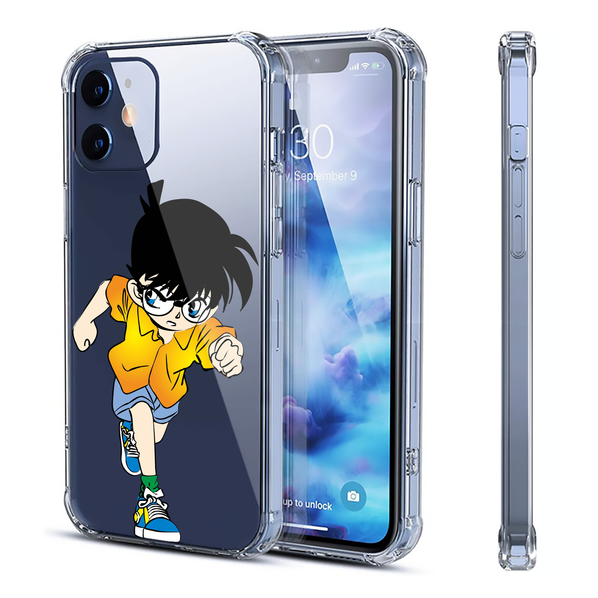 （画像用） 名探偵コナン 江戸川 コナン Detective Conan Conan Edogawa 【iPhone 12シリーズ対応】透明スマホケース（クリアソフトケース）